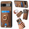 thumbnail image 1 of Allytech for Google Pixel 7 2 in 1 Detachable Wallet Case, Retro PU Leather Ring Kickstand Card Slots Case for Women Men, Strong Magnetic Shockproof Slim Case for Google Pixel 7 - Brown, 1 of 10