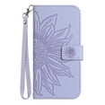 thumbnail image 1 of Allytech for Google Pixel 7 Case, Embossed Sunflower PU Leather Anti-Scratch Shockproof Magnetic Snap Protective Hand Strap Case for Google Pixel 7 5G 2022 (6.4 inch), Lightpurple, 1 of 8