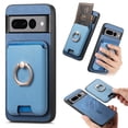 thumbnail image 1 of Allytech Google Pixel 7 Pro Case, Detachable Magnetic Wallet Case with Card Holder & Ring Stand, Support Car Mount, Premium PU Leather Shockproof Durable Protective Slim Case Cover - Blue, 1 of 11