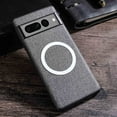 thumbnail image 1 of Allytech for Google Pixel 7 Pro Cases, Magnetic MagSafe Retro PU Leather Cloth Fabric Pattern Shockproof Anti-Scratch Slim Business Case Cover for Google Pixel 7 Pro 6.7" 2022 Released, Gray, 1 of 9