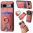 thumbnail image 1 of Allytech for Google Pixel 7A 2 in 1 Detachable Wallet Case, Retro PU Leather Ring Kickstand Card Slots Case for Women Men, Strong Magnetic Shockproof Slim Case for Google Pixel 7A - Pink, 1 of 10