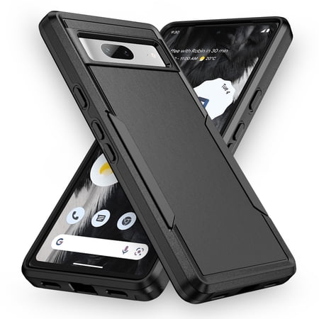 Allytech Google Pixel 7A Case 6.1" - Heavy Duty Shockproof Protective Anti-Scratch Slim Fit Dual Layers Hybrid Back Cover Shell Case for Google Pixel 7A - Black
