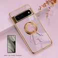 thumbnail image 1 of Allytech Google Pixel 7A Case, Google Pixel 7A Tempered Glass Screen Protecotor, With Ring Holder Stand Shockproof Anti-Scratch Protective Back Cover Case for Google Pixel 7A 5G 6.1" - Purple, 1 of 10