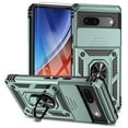 thumbnail image 1 of Allytech Google Pixel 7A Case with Screen Protector, Slide Camera Protective Cover Ring Holder Stand Compatible with Car Mount Shockproof Anti-Scratch Case Cover for Google Pixel 7A 6.1" - Darkgreen, 1 of 8