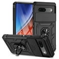 thumbnail image 1 of Allytech Google Pixel 7A Case with Screen Protector, Slide Camera Protective Cover Ring Holder Stand Compatible with Car Mount Shockproof Anti-Scratch Case Cover for Google Pixel 7A 6.1" - Black, 1 of 8