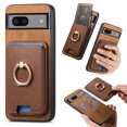 thumbnail image 1 of Allytech Google Pixel 7a Case, Detachable Magnetic Wallet Case with Card Holder & Ring Stand, Support Car Mount, Premium PU Leather Shockproof Durable Protective Slim Case Cover - Brown, 1 of 10