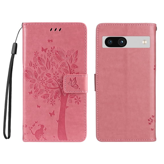 Allytech Google Pixel 7a Wallet Case, Pixel 7a Case 2023, PU Leather Slim Fit Folio Flip Cards Slots Stand Case Cover for Google Pixel 7a - Pink