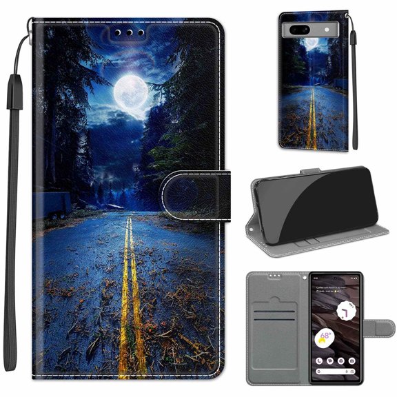 Allytech Google Pixel 7a Wallet Case, Stylish Pattern Design PU Leather Flip Stand Hand Wrist Kickstand Cards Slots Mangetic Closure Wallet Cover Case for Google Pixel 7A
