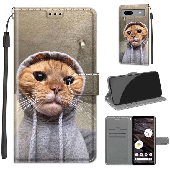 Allytech Google Pixel 7a Wallet Case, Stylish Pattern Design PU Leather Flip Stand Hand Wrist Kickstand Cards Slots Mangetic Closure Wallet Cover Case for Google Pixel 7A