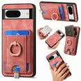 thumbnail image 1 of Allytech for Google Pixel 8 2 in 1 Detachable Wallet Case, Retro PU Leather Ring Kickstand Card Slots Case for Women Men, Strong Magnetic Shockproof Slim Case for Google Pixel 8 - Pink, 1 of 10