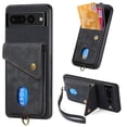 thumbnail image 1 of Allytech for Google Pixel 8 Pro Case 2023 Released, Premium PU Leather Cards Holder Back Cover Detachable Hand Wrist Shockproof Portable Wallet Phone Case Cover for Google Pixel 8 Pro - Black, 1 of 9