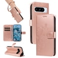 thumbnail image 1 of Allytech for Google Pixel 8 Pro Case with Cards Holder, Premium PU Leather Flip Cover Stand Hand Wrist Shockproof Butterfly Floral Embossed Wallet Case for Google Pixel 8 Pro - Rosegold, 1 of 8