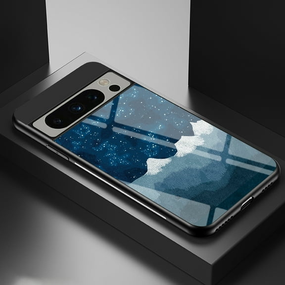 Allytech Google Pixel 8 Pro Case, Glass Back Cover Galaxy Series Sleek Anti-Scratch Shockproof Bumper Slim Fit Shell Cover for Google Pixel 8 Pro 6.7" - Starry