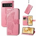thumbnail image 1 of Allytech Google Pixel 8 Pro Flip Wallet Case, Luxury PU Leather [Butterfly & Flower Embossed] Magnetic Clasp Stand Case Built-in Card Slots & Cash Pocket, Shockproof Wrist Strap Case, Pink, 1 of 9