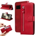 thumbnail image 1 of Allytech Google Pixel 8 Pro Wallet Case 6.7", PU Leather Cards Slots Cash Holder Purse Zipper Coin Pocket Stand Wallet Case Cover for Google Pixel 8 Pro - Red, 1 of 10