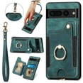 thumbnail image 1 of Allytech Google Pixel 8 Pro Wallet Case with Hand Wrist, Premium PU Leather Cards Slots Ring Holder Stand Shockproof Wallet Case Cover for Google Pixel 8 Pro - Green, 1 of 12