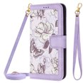 thumbnail image 1 of Allytech for Google Pixel 8 Pro Wallet Case, Premium PU Leather Cards Slots Shoulder Strap Hand Wrist Fashion Floral Pattern Wallet Phone Case for Google Pixel 8 Pro - Purple, 1 of 14