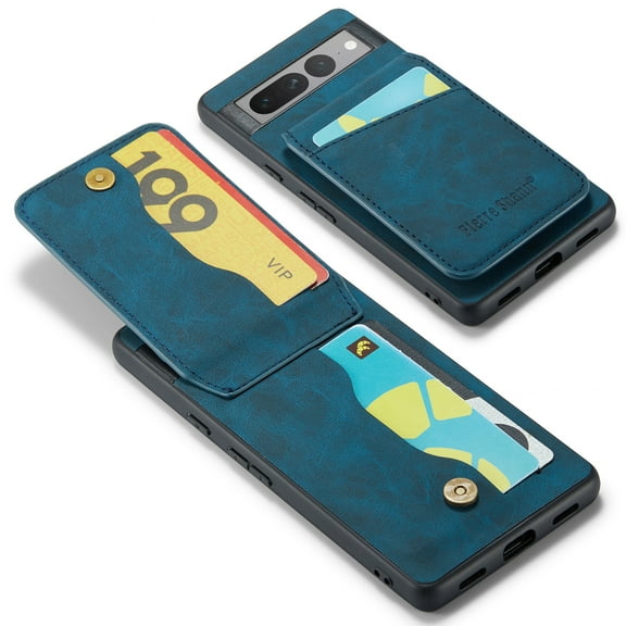 Allytech Google Pixel 8 Wallet Case, Cards Holder Back Cover Slim Fit Drop Protection Shockproof Kickstand Wallet Phone Case Cover for Google Pixel 8 - Blue