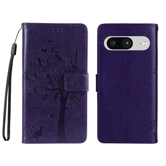 Allytech Google Pixel 8 Wallet Case, Pixel 8 Case 2023, PU Leather Slim Fit Folio Flip Cards Slots Stand Case Cover for Google Pixel 8 - Purple