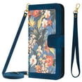 thumbnail image 1 of Allytech for Google Pixel 8 Wallet Case, Premium PU Leather Cards Slots Shoulder Strap Hand Wrist Fashion Floral Pattern Wallet Phone Case for Google Pixel 8 - Darkblue, 1 of 14