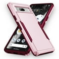 thumbnail image 1 of Allytech Google Pixel 8A Case 6.1" - Heavy Duty Shockproof Protective Anti-Scratch Slim Fit Dual Layers Hybrid Back Cover Shell Case for Google Pixel 8A - Pink+Rose, 1 of 7