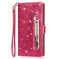 thumbnail image 1 of Allytech Google Pixel 9 / 9 Pro Case Glitter, Bling Design PU Leather Zipper Pocket Purse Hand Wrist Stand Girly Case for Girls Women Multiple Cards Slots Wallet Case for Google Pixel 9 / 9 Pro - Rose, 1 of 2