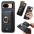 thumbnail image 1 of Allytech Google Pixel 9 Case, Detachable Magnetic Wallet Case with Card Holder & Ring Stand, Support Car Mount, Premium PU Leather Shockproof Durable Protective Slim Case Cover - Black, 1 of 6