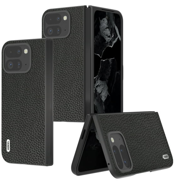Allytech for Google Pixel 9 Pro Fold Case Cover, Premium PU Leather Slim Fit Shockproof Bumper Protective Lightweight Back Cover Case for Google Pixel 9 Pro Fold 2024 - Black