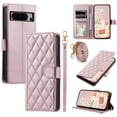 thumbnail image 1 of Allytech Google Pixel 9 Pro XL Slim Wallet Case, Luxury PU Leather Kickstand Case with Detachable Shoulder & Wrist Strap, Cash Card Slots Magnetic Shockproof Case for Google Pixel 9 Pro XL - Rosegold, 1 of 9
