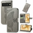 thumbnail image 1 of Allytech Google Pixel 9A Flip Wallet Case, Luxury PU Leather [Butterfly & Flower Embossed] Magnetic Clasp Stand Case Built-in Card Slots & Cash Pocket, Shockproof Wrist Strap Case, Gray, 1 of 6