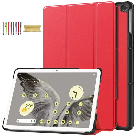 Allytech Google Pixel Tablet Case 10.95" 2023, Multi Angle Viewing Kickstand Shockproof Ultra Slim Fit Drop Protection Case Cover for Google Pixel Tablet 10.95" - Red