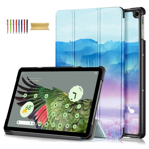 Allytech Google Pixel Tablet Case, Trifold Stand Ultra Slim Fit Lightweight Shockproof Protective Back Cover Case for Google Pixel Tablet - Magic Sea