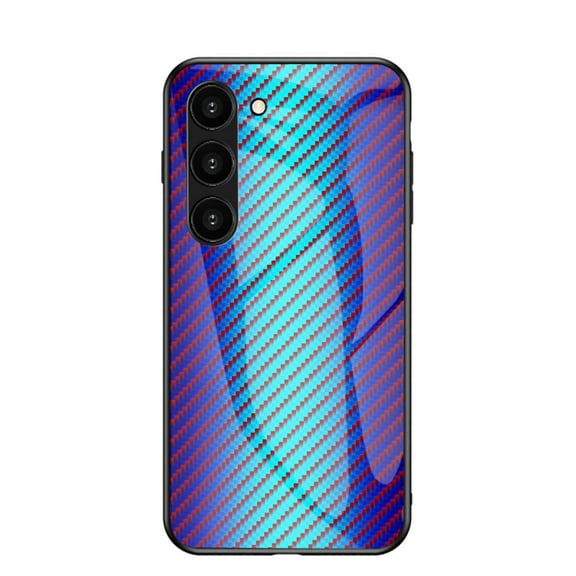 Allytech Gradient Case for Samsung Galaxy A16 5G, Slim Fit Lightweight Carbon Fiber Rugged Tempered Glass Back + Soft TPU Bumper Shockproof Drop Protection Stylish Cover Case - Blue