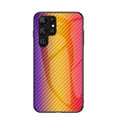 thumbnail image 1 of Allytech Gradient Case for Samsung Galaxy S25 Ultra, Slim Fit Lightweight Carbon Fiber Rugged Tempered Glass Back + Soft TPU Bumper Shockproof Drop Protection Stylish Cover Case - Gold, 1 of 9