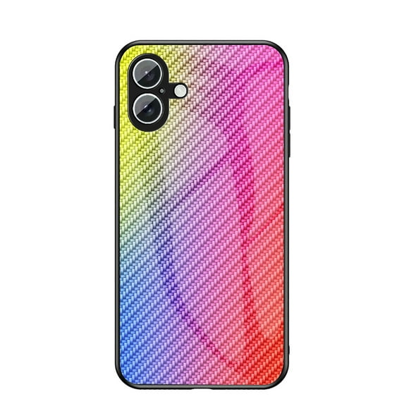 Allytech Gradient Case for iPhone 16 Plus, Slim Fit Lightweight Carbon Fiber Rugged Tempered Glass Back + Soft TPU Bumper Shockproof Drop Protection Stylish Cover Case - Dazzle