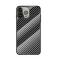 thumbnail image 1 of Allytech Gradient Case for iPhone 16 Pro, Slim Fit Lightweight Carbon Fiber Rugged Tempered Glass Back + Soft TPU Bumper Shockproof Drop Protection Stylish Cover Case - Black, 1 of 10