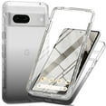 thumbnail image 1 of Allytech Gradient Clear Case for Google Pixel 7 - Built-in Screen Protector - Hard PC + Flexible TPU Hybrid Shockproof Anti-Scratch Full Body Protection No Yellowing Ultra Slim Case - Black, 1 of 5