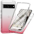 thumbnail image 1 of Allytech Gradient Clear Case for Google Pixel 7 Pro - Built-in Screen Protector - Hard PC + Flexible TPU Hybrid Shockproof Anti-Scratch Full Body Protection No Yellowing Ultra Slim Case - Pink, 1 of 5