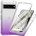 thumbnail image 1 of Allytech Gradient Clear Case for Google Pixel 8 Pro - Built-in Screen Protector - Hard PC + Flexible TPU Hybrid Shockproof Anti-Scratch Full Body Protection No Yellowing Ultra Slim Case - Purple, 1 of 5