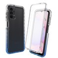 thumbnail image 1 of Allytech Gradient Clear Case for Samsung Galaxy A13 4G - Built-in Screen Protector - Hard PC + Flexible TPU Hybrid Shockproof Anti-Scratch Full Body Protection No Yellowing Ultra Slim Case - Blue, 1 of 5