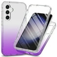 thumbnail image 1 of Allytech Gradient Clear Case for Samsung Galaxy S24 - Built-in Screen Protector - Hard PC + Flexible TPU Hybrid Shockproof Anti-Scratch Full Body Protection No Yellowing Ultra Slim Case - Purple, 1 of 5