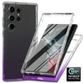 thumbnail image 1 of Allytech Gradient Clear Case for Samsung Galaxy S24 Ultra - Built-in Screen Protector - Hard PC + Flexible TPU Hybrid Shockproof Anti-Scratch Full Body Protection No Yellowing Ultra Slim Case - Purple, 1 of 6