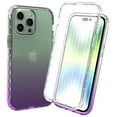 thumbnail image 1 of Allytech Gradient Clear Case for iPhone 15 Pro - Built-in Screen Protector - Hard PC + Flexible TPU Hybrid Shockproof Anti-Scratch Full Body Protection No Yellowing Ultra Slim Case - Purple, 1 of 6