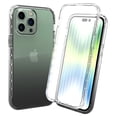 thumbnail image 1 of Allytech Gradient Clear Case for iPhone 15 Pro Max - Built-in Screen Protector - Hard PC + Flexible TPU Hybrid Shockproof Anti-Scratch Full Body Protection No Yellowing Ultra Slim Case - Black, 1 of 6