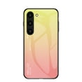 thumbnail image 1 of Allytech Gradient Color Case for Samsung Galaxy S24 FE, Slim Fit Tempered Glass Back Cover Shockproof Bumper Anti-Scratch Phone Case for Galaxy S24 FE - Yellow, 1 of 7