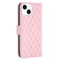 thumbnail image 1 of Allytech Heavt Duty Protective Wallet Case for iPhone 14 Plus, PU Leather Flip Folio Case Kickstand Card Holders & Cash Pocket Luxury Lines Diamond Pattern Stylish Case for iPhone 14 Max, Pink, 1 of 7