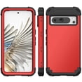 thumbnail image 1 of Allytech Heavy Duty Case for Google Pixel 8 Pro, Soft TPU + Rugged PC Triple-Layers Four Corners Protection Shockproof Anti-Scratch Case for Google Pixel 8 Pro - Red, 1 of 7