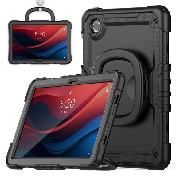 Allytech Heavy Duty Rugged Case for Lenovo Tab M11 11" 2024, Adjustable Kickstand Case with Built-in Screen Protector, Anti-Drop Shockproof Full Body Protection Case - Black