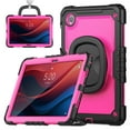 thumbnail image 1 of Allytechgroup Rugged Case for Lenovo Tab M11 11" 2024, Adjustable Kickstand Case with Built-in Screen Protector Shoulder Strap Anti-Drop Shockproof Full Body Protection Case, Black+Rose, 1 of 8