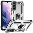 thumbnail image 1 of Allytech Heavy Duty Rugged Case for Samsung Galaxy S23, Military Grade Protection Shockproof Cover with Metal Rotatable Ring Stand, Magnetic Car Mount Holder Case for Samsung Galaxy S23 - Silver, 1 of 7